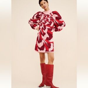 Farm Rio for Nuuly floral mini sweater dress